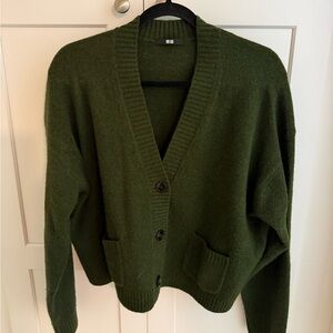 Uniqlo Deep Green Women's Cardigan Sweater